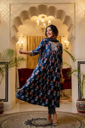 Azure Petal Pure Viscose Anarkali Suit