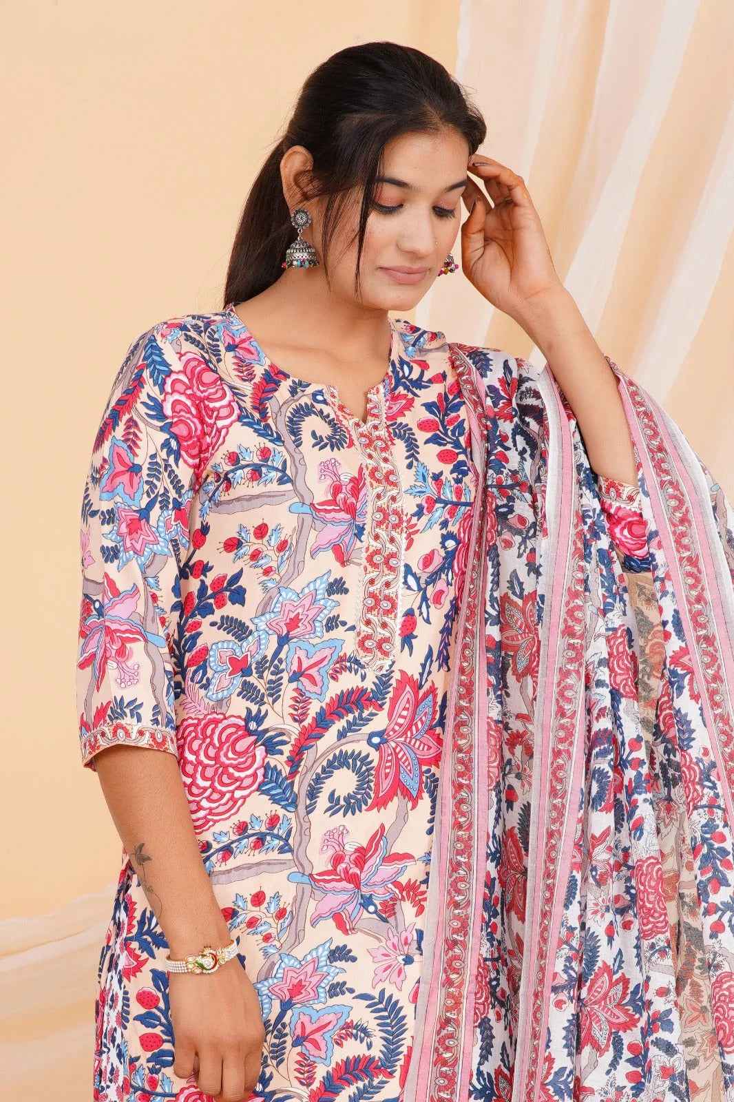 Blush Bloom Viscose Rayon Suit Set