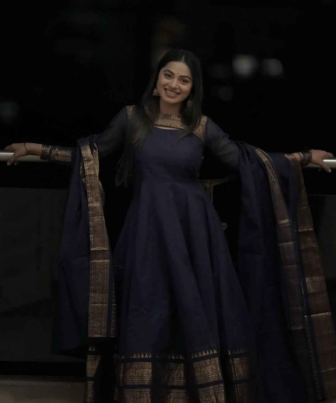 Signature Kanchi Cotton Anarkali & Dupatta