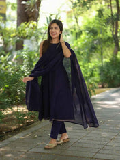 Purple Malar Narayanpet Salwar Set