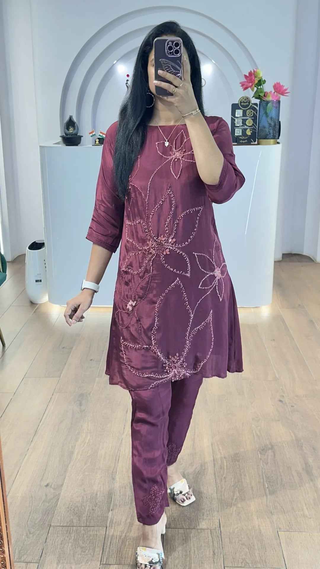 Maroon KnotWork Co-Ord Set