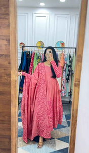 Floral Fantasy Anarkali Pink