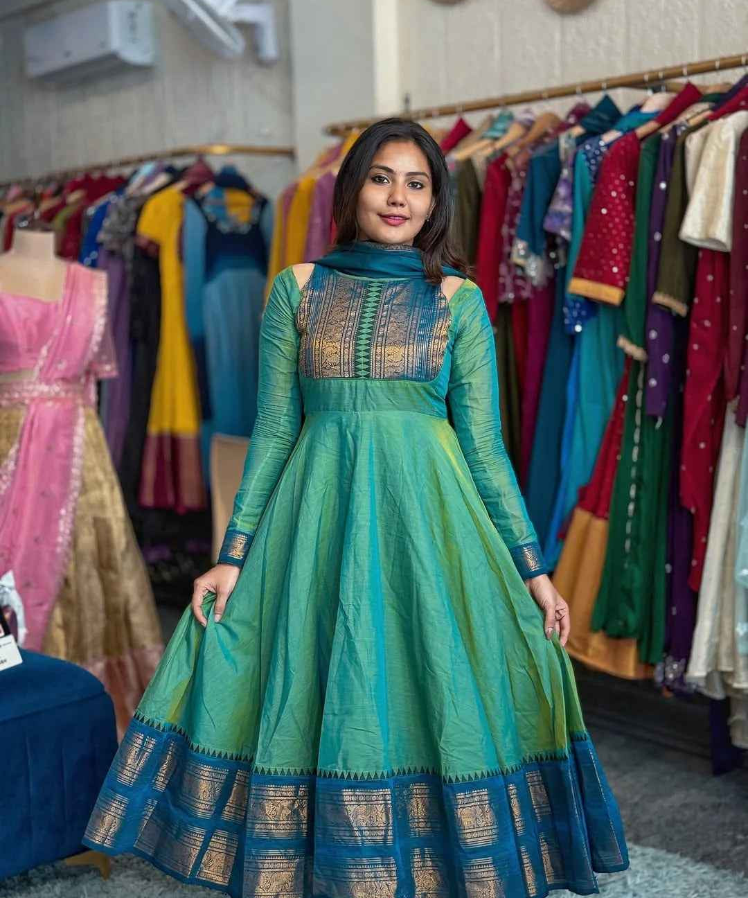 The Signature Kanchi Cotton Anarkali & Dupatta