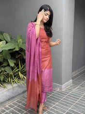 Lady In Pink This jute silk woven salwar suit