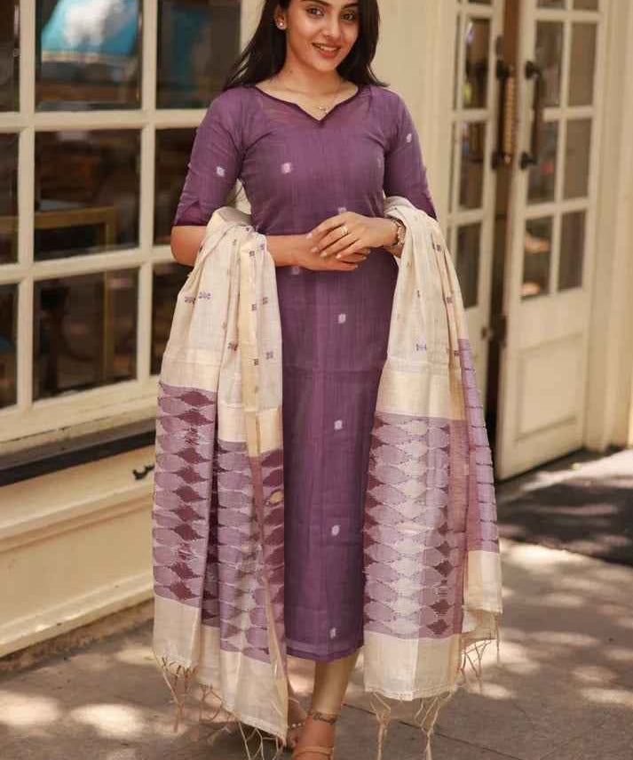 Aubergine Aura Top & Dupatta set