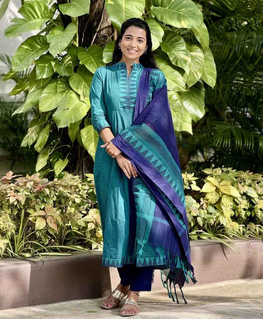 Pure South Cotton Mangalgiri Anarkali Set