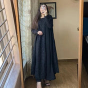 Elegant Black Embroidered Anarkali Kurta Set for Women