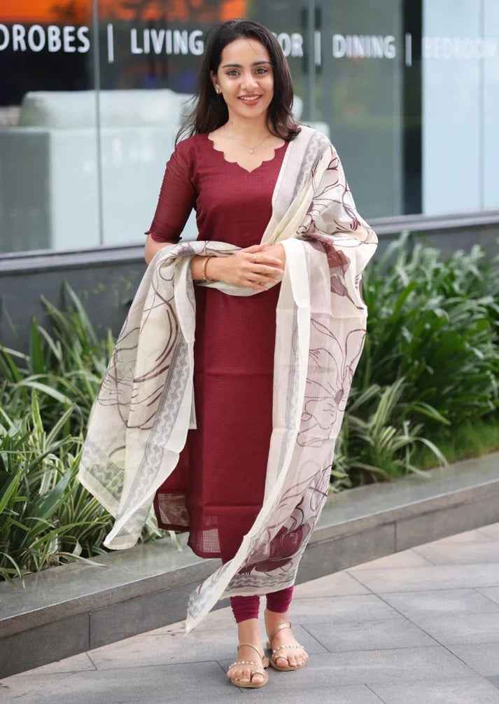 Earthen Ember Top & Dupatta set