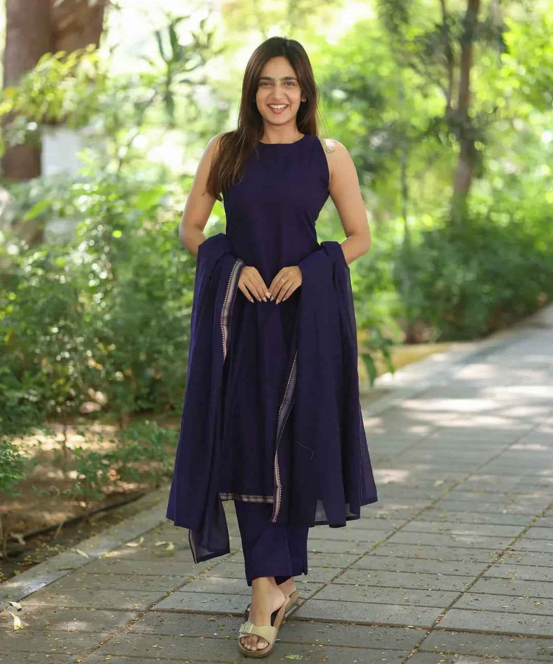 Purple Malar Narayanpet Salwar Set