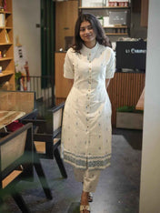 Classy Pure Cotton Coord With Diamond Butta Detailing