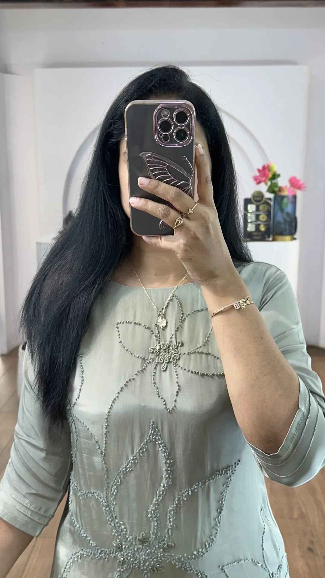 Gray KnotWork Co-Ord Set