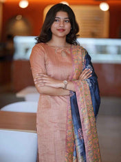 Silk Kurti With Pearl Detailed Neckline Suit Set