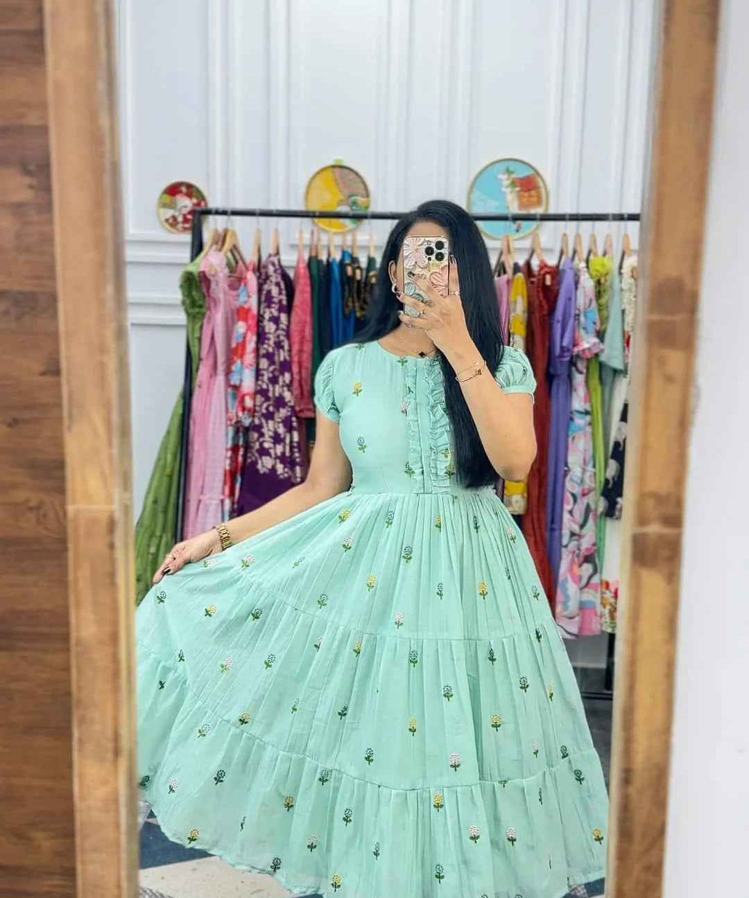 Phool (Mul Chanderi-Sea Green)
