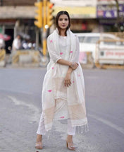 Handwoven White Kurta Set