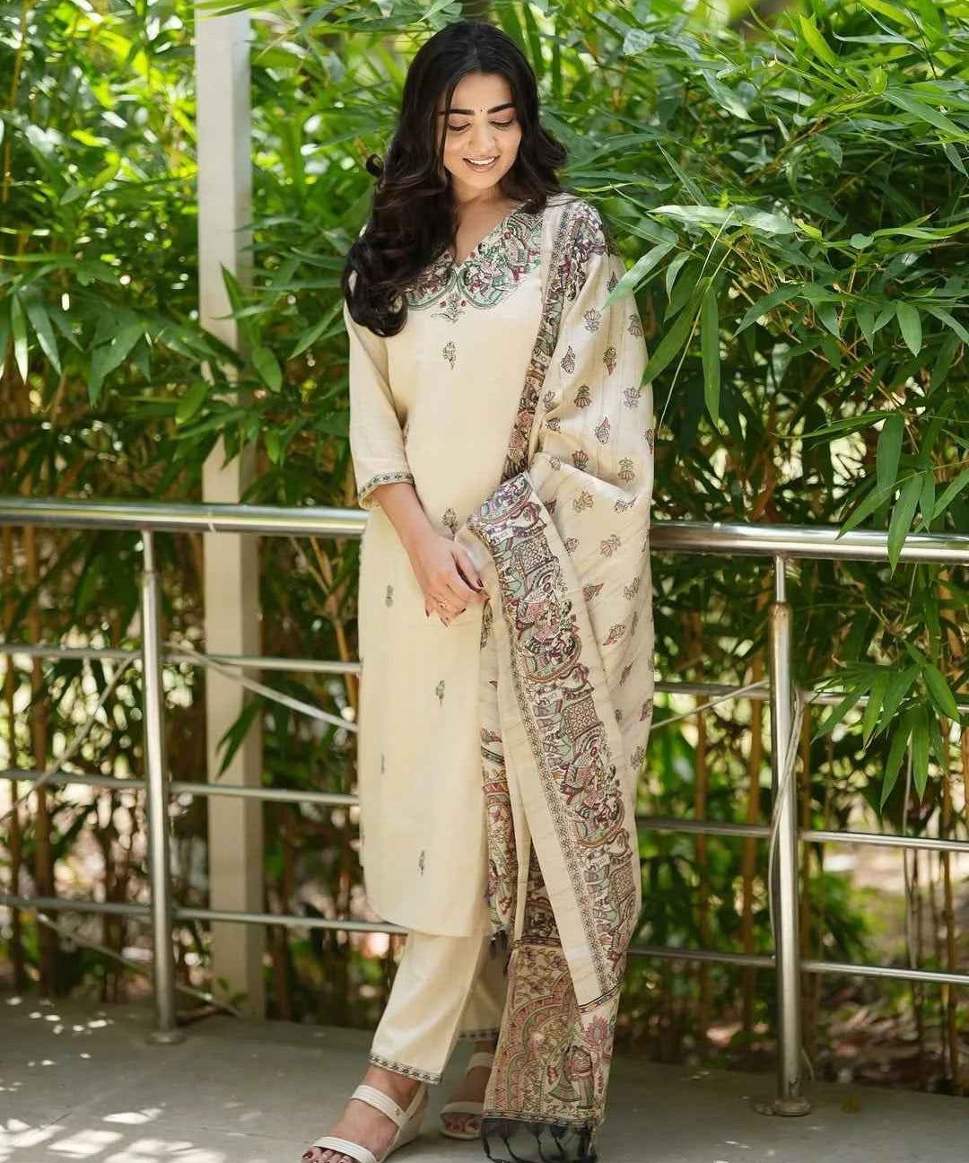 The Soft Breathable Khadi Silk Suit Set