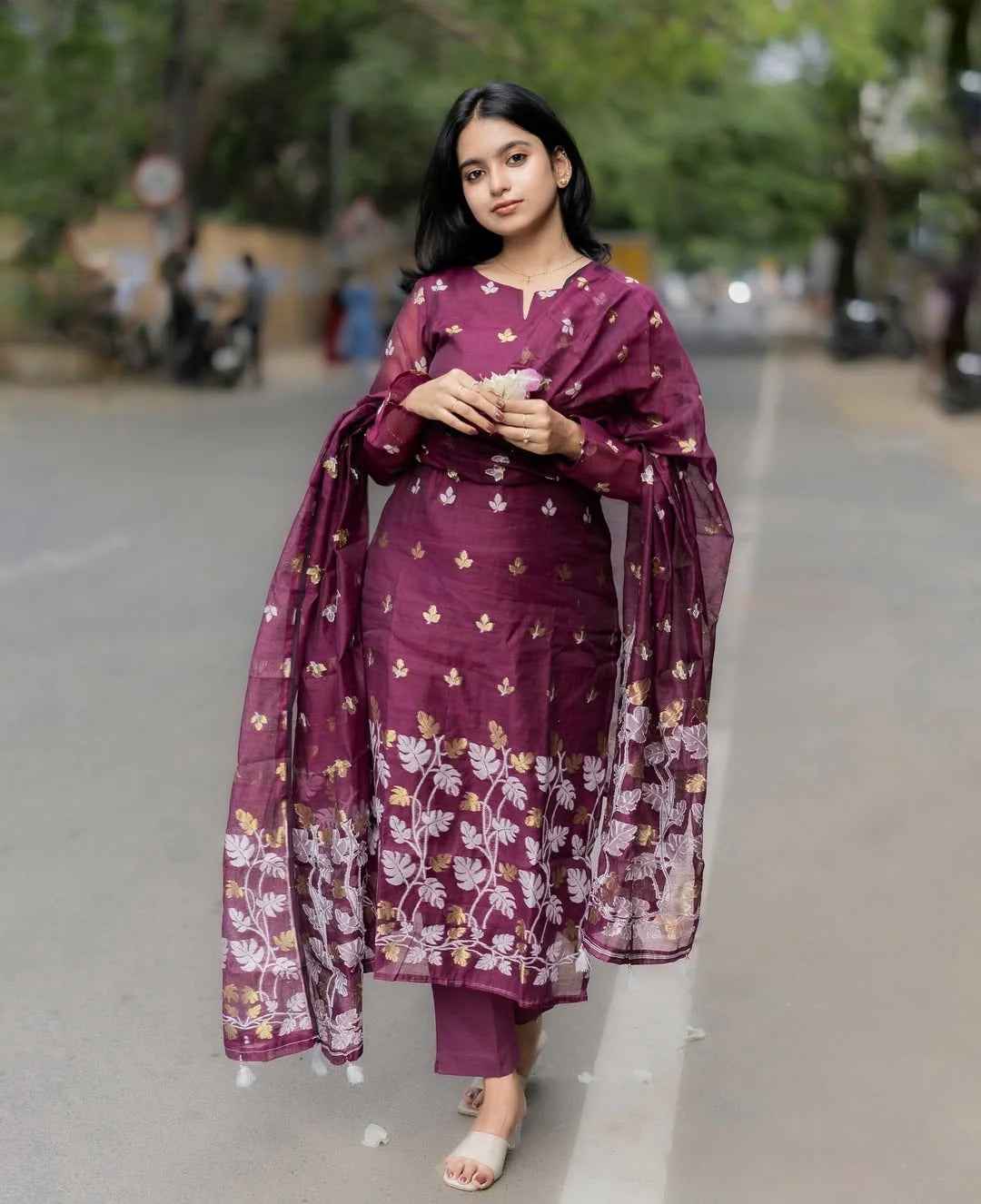 Elegance Maroon Color Kurta Set