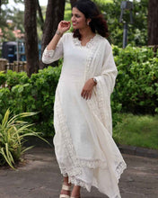 White Soft Cotton Kota Doria Suit With Lining.