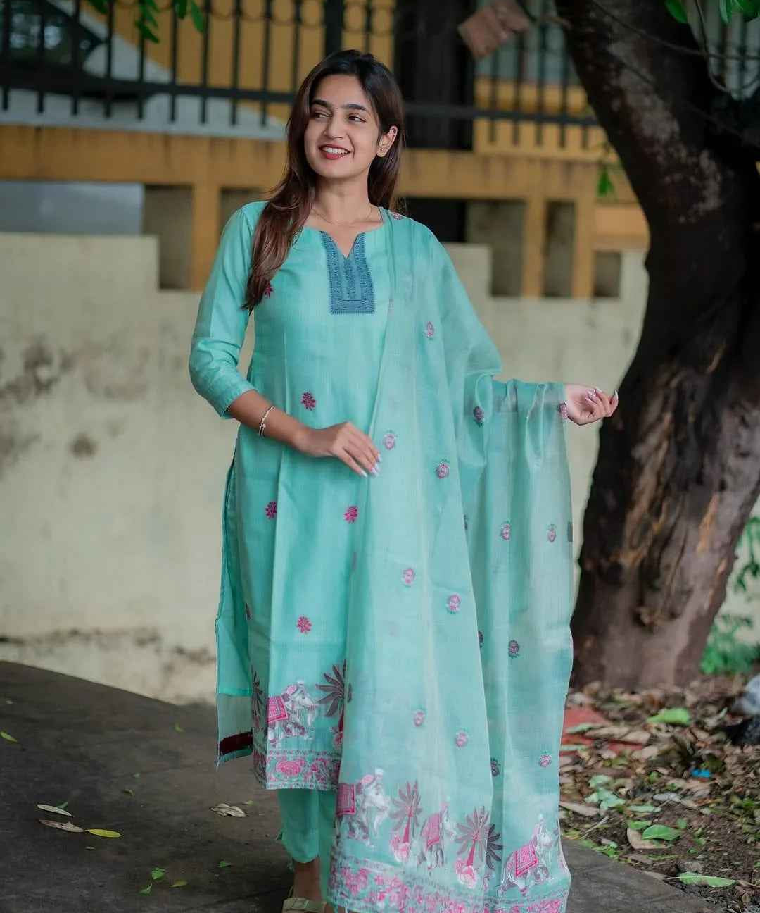 K-45 JAMDHANI COTTON WITH EMBROIDERY SALWAR SUIT