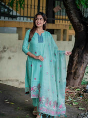 K-45 JAMDHANI COTTON WITH EMBROIDERY SALWAR SUIT