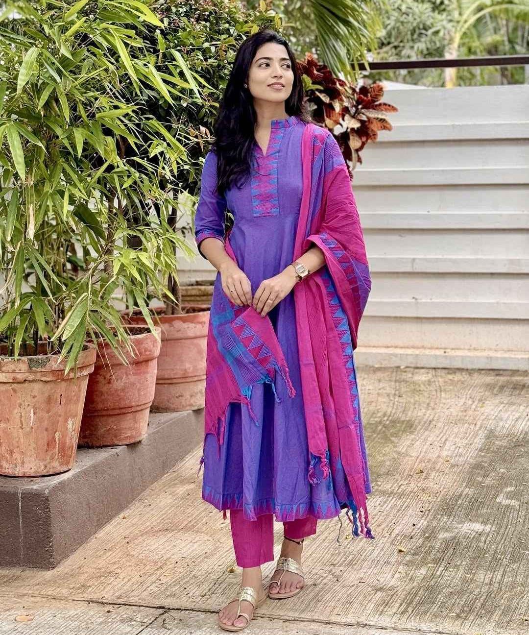 Pure South Cotton Mangalgiri Anarkali Set