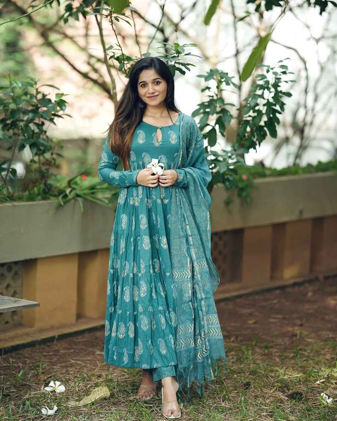 Presenting Handblock Cotton Anarkali