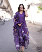 Indigo Handwoven Muslin Silk Set