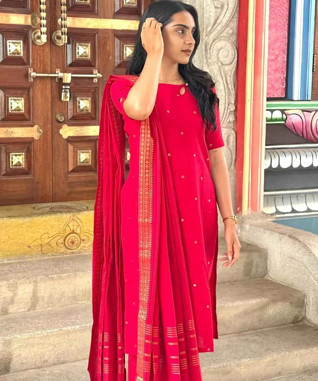 PURE COTTON SUIT SET WITH LINING