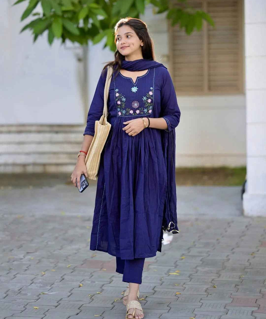 Breezy Embroidered Cotton Suit Set