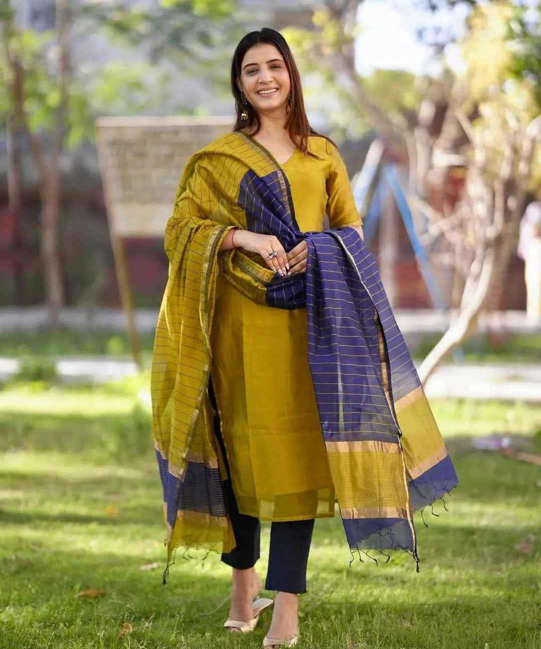 Maheshwari Kurti Lined With Comfy Cotton