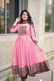 Pure cotton temple Anarkali