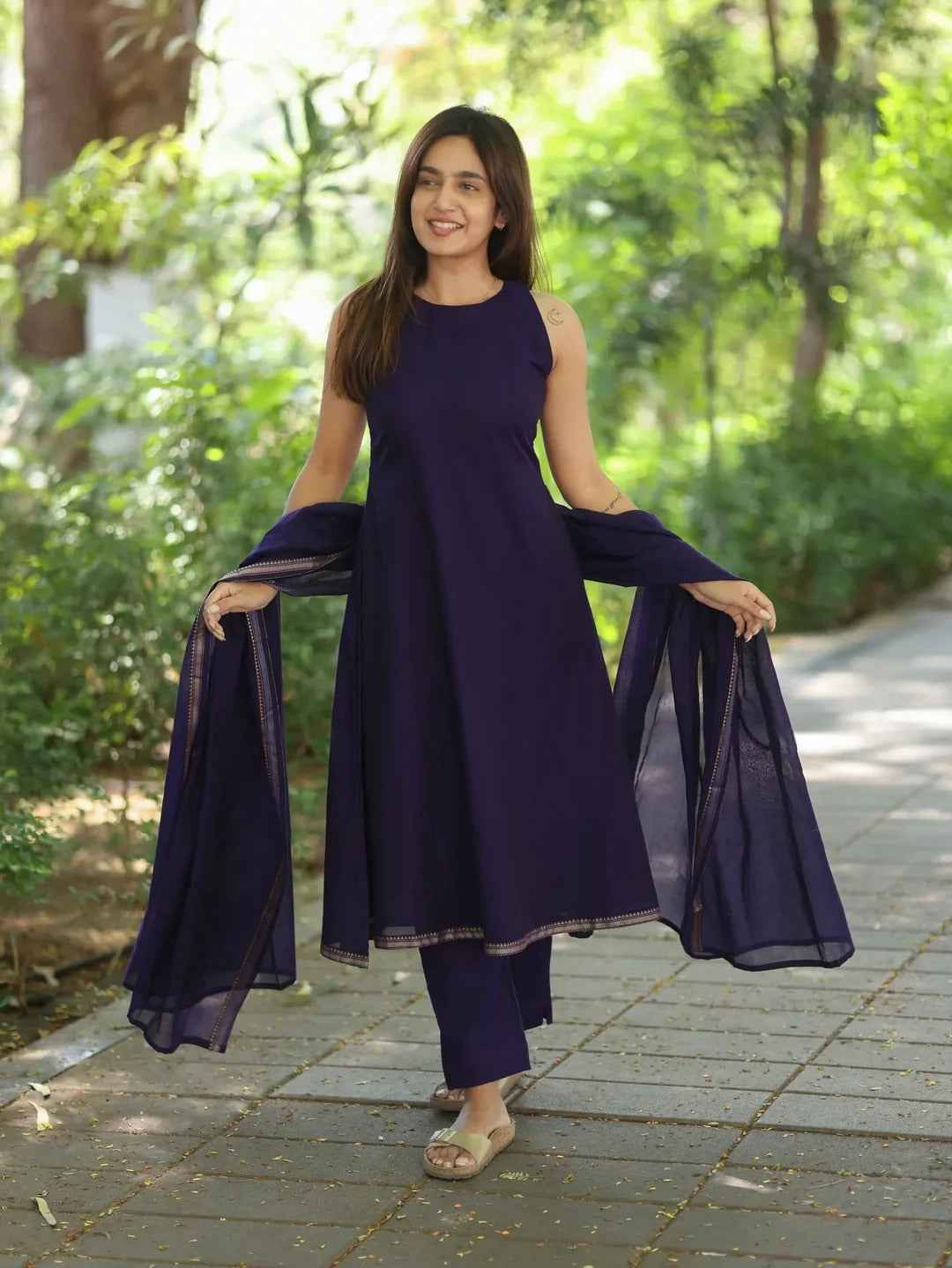 Purple Malar Narayanpet Salwar Set
