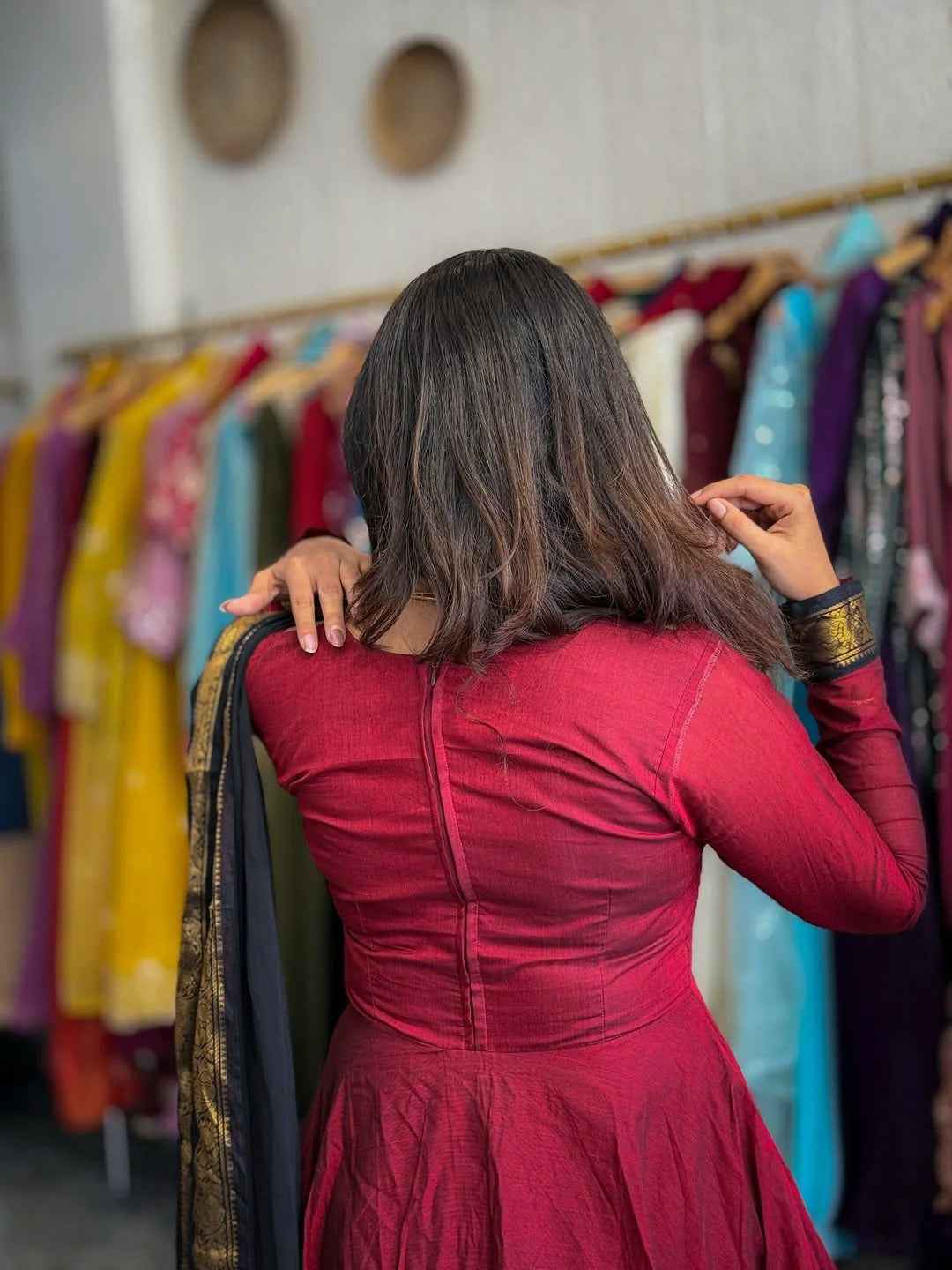 Red Signature Kanchi Cotton Anarkali & Dupatta
