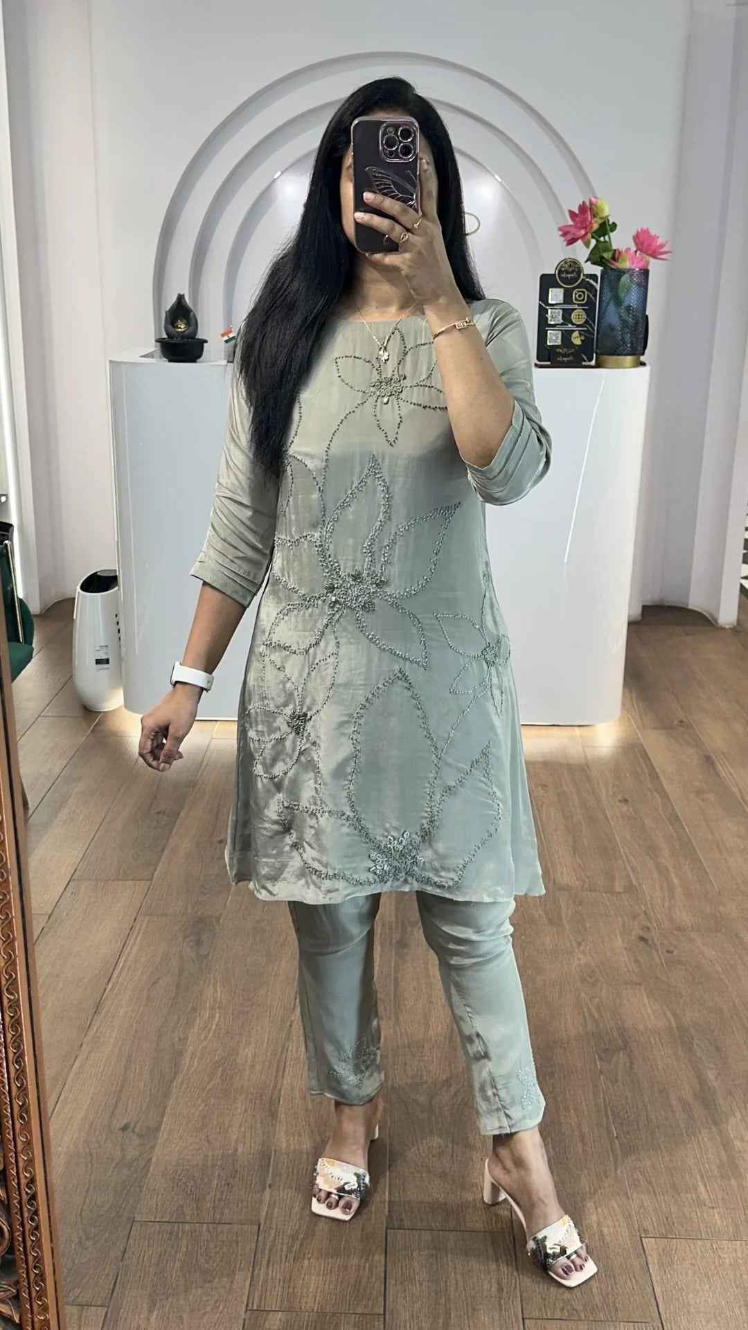 Gray KnotWork Co-Ord Set