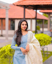 Ice Blue Tissue Suit Set