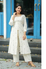 Diaa Handloom Co-ord Set in White