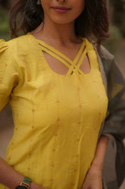 Sunray Grace Kurti Set – Mustard Cotton Charm