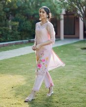 Shitij Pink Handpainted Doria Kurta Set