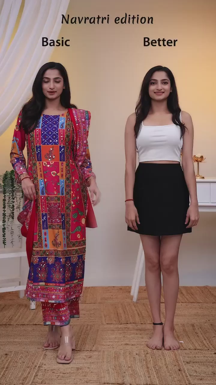 Wedding Wear Multi Color American Silk Kurti For Girls