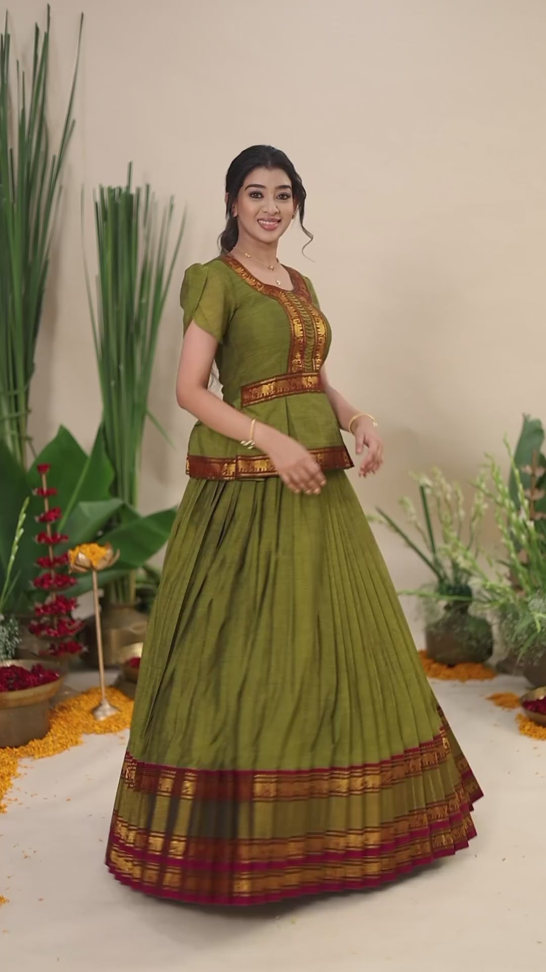 Wedding Wear Green Jequrd Silk lehenga For Women