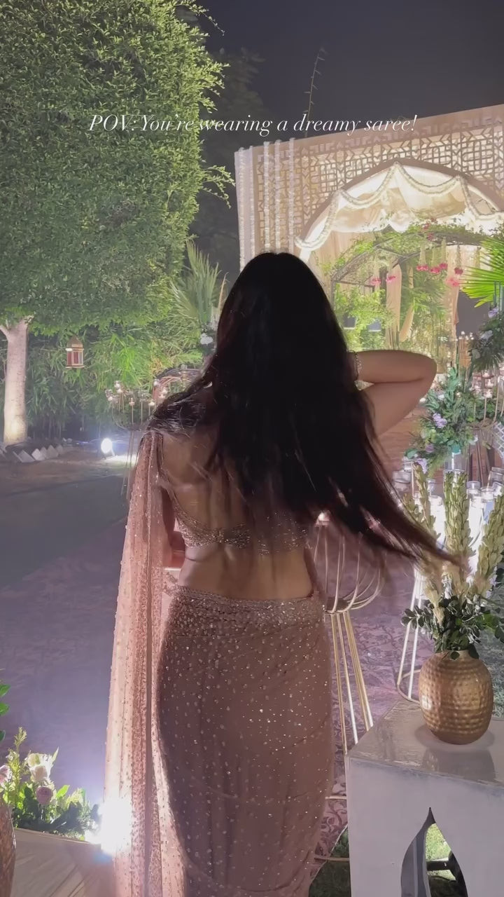 Wedding Wear Golden Color Soft Silk Saree For Girls