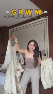 Festival Wear White Color Chinon Gown For Girls