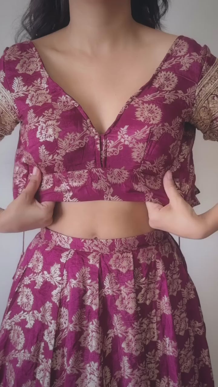 Wedding Wear Pink Color Jequrd Silk Lehenga For Girls